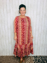 Burgundy Dream Ruffle Hem Dress