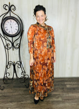Orange & Floral Sequin Overlay Dress