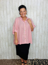 Rylee Ruby & White Striped Top