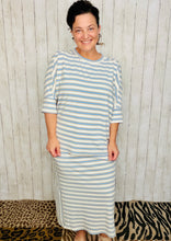 Marissa Ribbed Skirt- Blue Striped