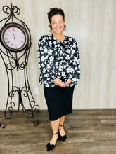 Lillian Black & White Bow Top