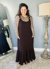 Brown Leopard Mesh Layering Style Top