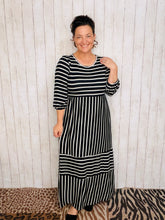 Lillian Striped Dress- Black