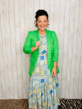 Mallory Light Blue & Green Patchwork Dress
