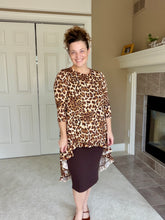 Dramatic High-Low Tunic- Leopard & Sequins
