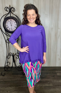 Samantha Ruffle High-Low Tunic-Purple