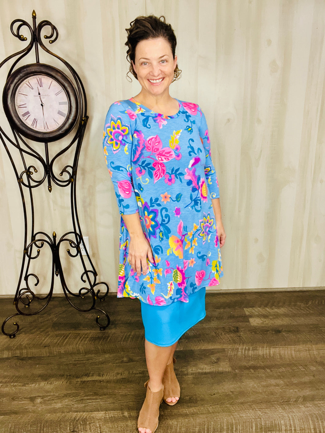 Marissa Chambray & Floral Tunic