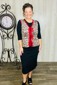 Red & Leopard Vest