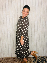 Power On The Day Dress- Brown Polkadot