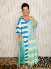 Blue Multi-Print T-Shirt Dress