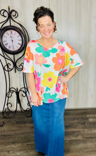 Oversized Multi-Floral Textured Top
