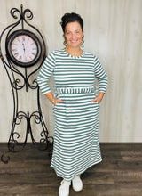 Ribbed Lounge Dress- Sage & Ivory