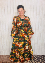 Natasha Smocked Waist Dress- Hunter Green Floral