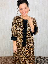 Janice Leopard Dress With Black Ruffles