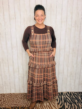 Brown Plaid Ribbed Jumper