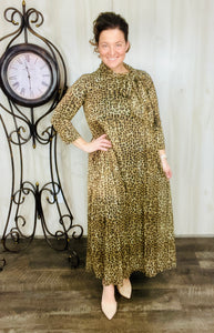 Leopard & Sequin Overlay Dress