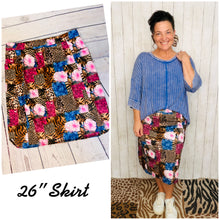Missy Leopard & Floral Swim/Active Skirt (Hidden Shorts) 26”