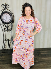 Sicily Spring Style Dress- Peach Floral