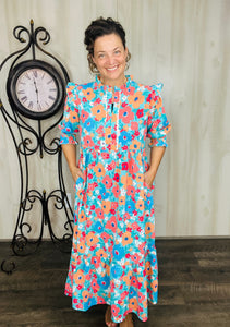 Juliet Teal & Floral Dress