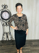 Mariah Brown Animal Print Top