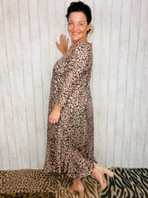 Handkerchief & Leopard Print Taupe Dress