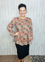 Dani Puff Sleeve Geometric Knit Top