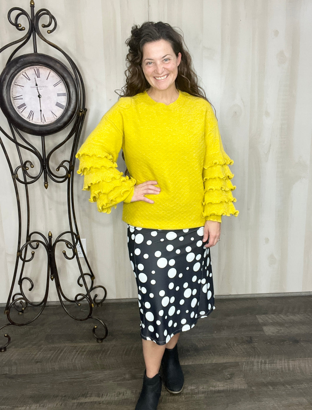 Yellow Ruffle Sweater