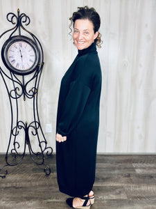 Fabulous Fall Sweatshirt Dress-Black