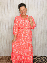 Tasha Coral & Dot Dress