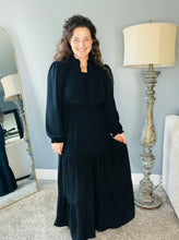 Nicole Smocked Waist Dress- Black