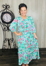 Amanda Green Floral Ruffle Dress