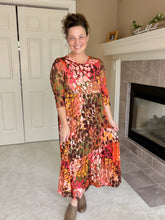 Tonya Marie Ruffled Tiered Dress- Rust Abstract