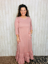Misty Rose Houndstooth Dress