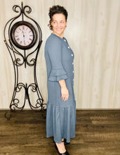 Teresa Button Front Dress-Gray