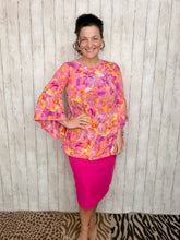 Orange & Pink Floral Dreams Top