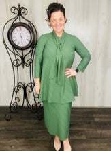 Georgia Olive Tunic- Swiss Dot Material