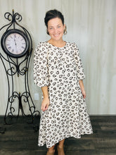 Mandy Animal Print & Bow Dress- Beige