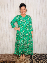 Misty Ruffle Tiered Dress-Green Floral