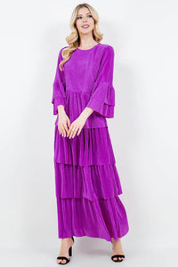 Juliet Bodre Ruffle Dress- Purple