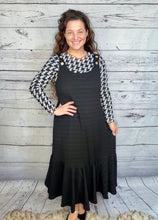 Black Houndstooth Mesh Layering Style Top