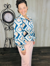 "The Lovely" Blouse- Green or Blue Multi