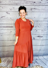 Tonya Marie Tiered Dress- Terra Cotta