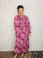 Purple & Floral Chiffon Dress