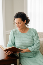 Jennifer Textured Midi Dress- Sage Green