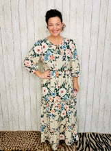 Clarissa Taupe & Roses Dress