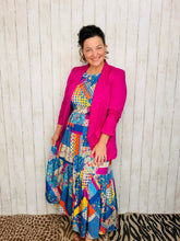 Madeline Ruched Sleeved Blazer- Pink
