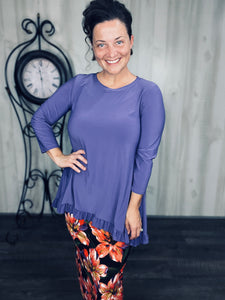 Samantha Ruffle High-Low Tunic-Purple