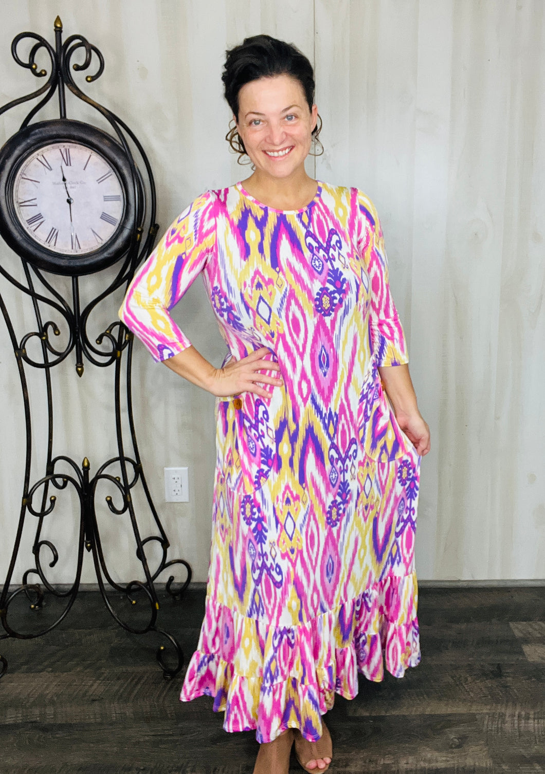 Misty Mutli Colored Button Dress