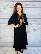 Sonja Leopard Bow Dress- Black