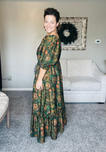 PREORDER: Lovely In Green- Modest Square Neckline Dress